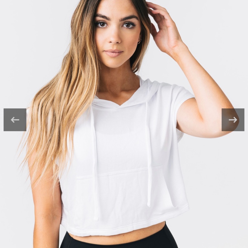 Zyia Active Champion Cropped Hoodie White Size L BNWT